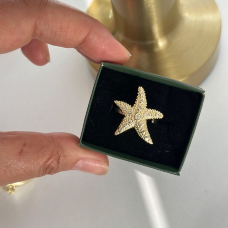 Vip 14K Deniz Yıldız Ayarlanabilir Yüzük