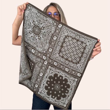 Haki 4 Dilim Karışık Desenli 70x70 Fular