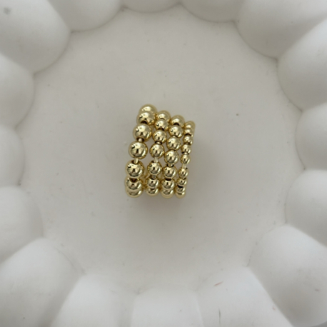 Vip 14K Dört Sıralı Topcuk Detay Kıkırdak Küpe
