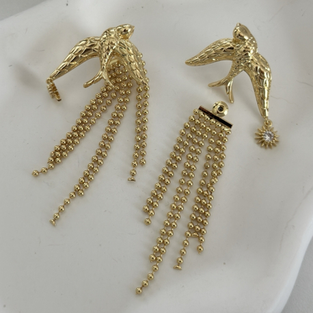 Vip 14K Kırlangıç Kuşu Küpe