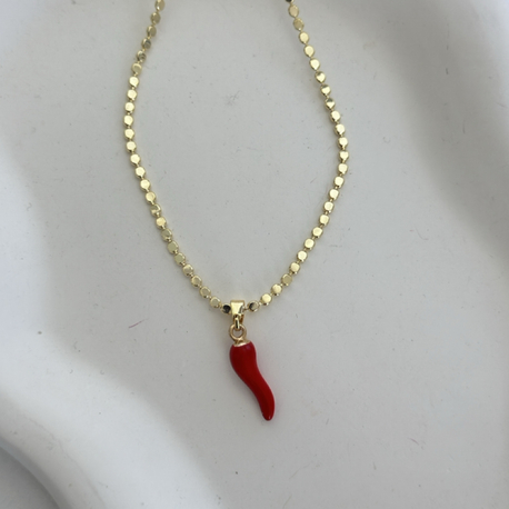 Altın Kaplama 14L Pul Zincirli Cornicello Kplye