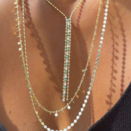Vip 14K Zincir Detaylı Kolye Set