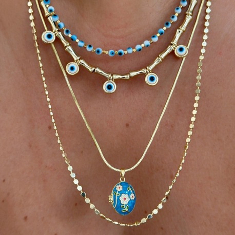 Altın Kaplama 14K Minik Nazar Boncuklu Set