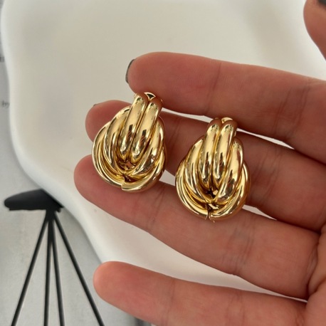 14K Altın Kaplama Sarmal Basic Küpe