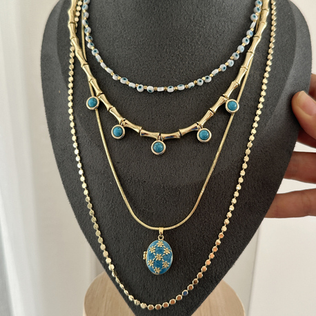 Altın Kaplama 14K Kapaklı Kolye Set