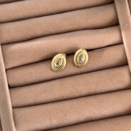 Vip 14K Markiz Oval Kesim Küpe