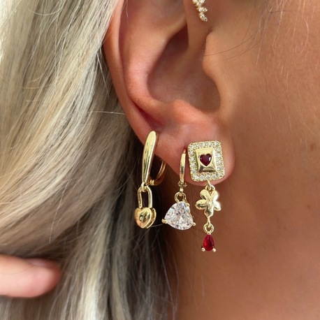 Vip 14K Üçlü Küpe Set