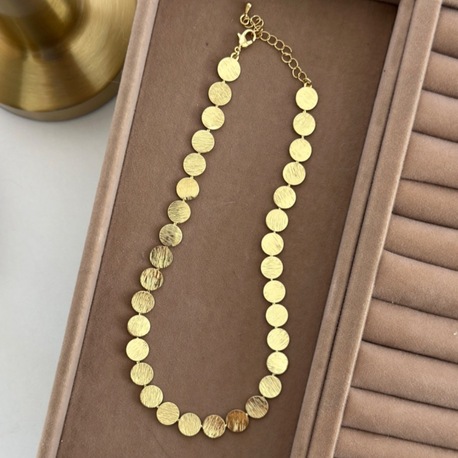 Vip 14K Tırklı Pul Kolye (Pul Büyüklüğü 1cm)