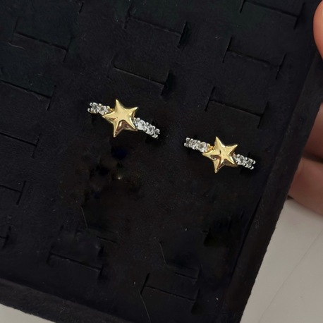 Vip 14K Mix Kemarları Zirkon Taşlı Yıldız Yüzük