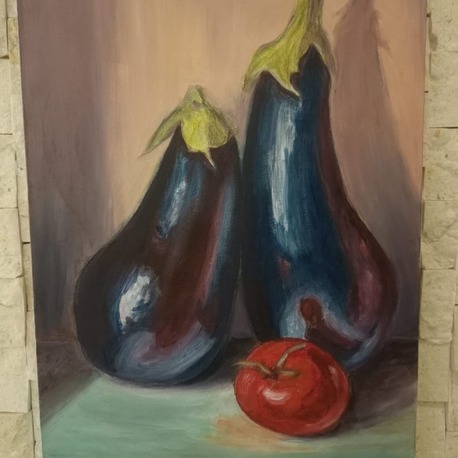 "Gölgedeki muhabbet" 25*35 cm  Natürmort Yağlıboya tablo