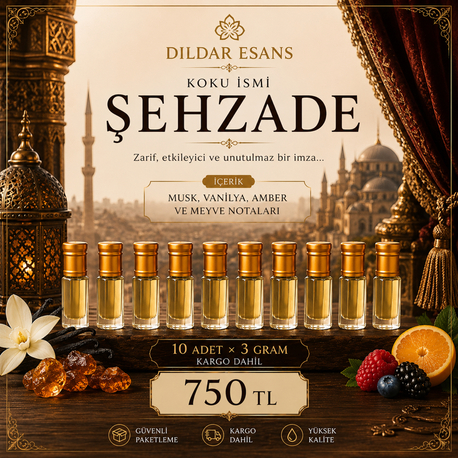 10 Adet 3 gram Şehzade Esans 