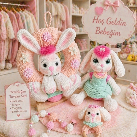 yeni doğan tavşan set
