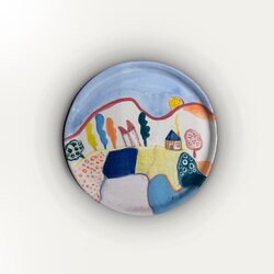 Manzara Temalı Seramik Tabak