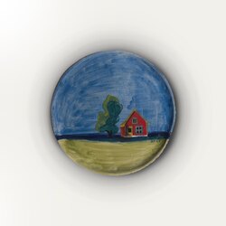 Manzara Temalı Seramik Tabak
