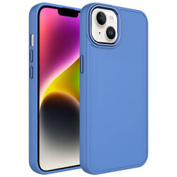 iPhone 13 Kılıf Metal Çerçeve ve Buton Tasarımlı Silikon Zore Luna Kapak