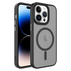 Apple iPhone Kılıf Mat Arka Yüzey Wireless Şarj Özellikli  Flet Magsafe Kapak
