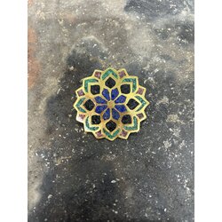 Pirinç selçuklu kolye ucu mozaik rozet broş