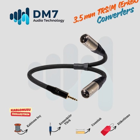 3.5mm TRS/M (Erkek) Dönüştürücü Y-Kablo