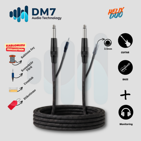 Dm7 Helix Duo Enstrüman ve Monitör Kablosu (3 Metre)