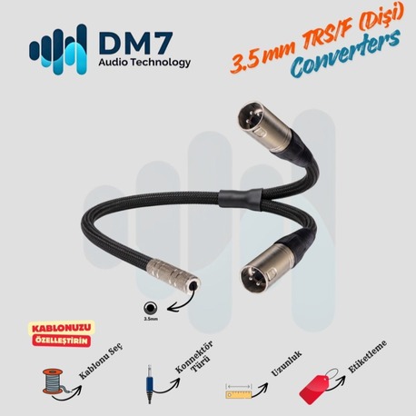 3.5mm TRS/F (Dişi) Dönüştürücü Y-Kablo