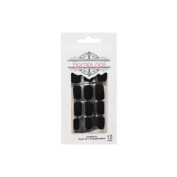 ROMEİ Nail Set 12 Adet Simli Siyah Takma Tırnak 