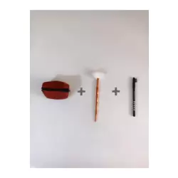  3'lü Set Mini Makyaj Çantası Kaş Kalemi Ve Highlighter Fırça Set