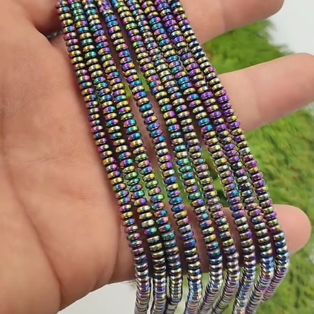Gökkuşağı Rondela Hematit Dizi 4*2mm