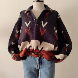 Alsev Fine Clothes 90s unisex ekstra kalın kazak 