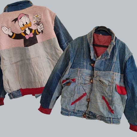Wrangler özel tasarım 80s collection el yapımı oversize unisex denim mont