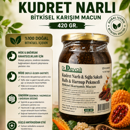 Dr.Devalı Mide Rahatsızlıklarına Kudret Narlı Bitkisel Karışım Macun 420 GR
