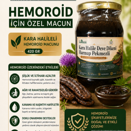 Dr.Devalı Hemoroid Basur Rahatsızlığına Kara Halileli Bitkisel Macunu 420 Gr