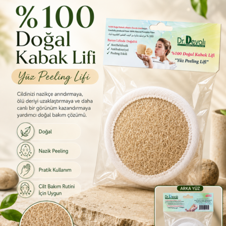 Dr.Devalı Yüz Peeling için Kabak Lifi Bandajlı 