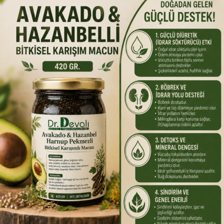 Dr.Devalı Böbrek%Safra Rahatsızlıkları Avakado & Hazanbelli Bitkisel Karışım Macun 420 Gr