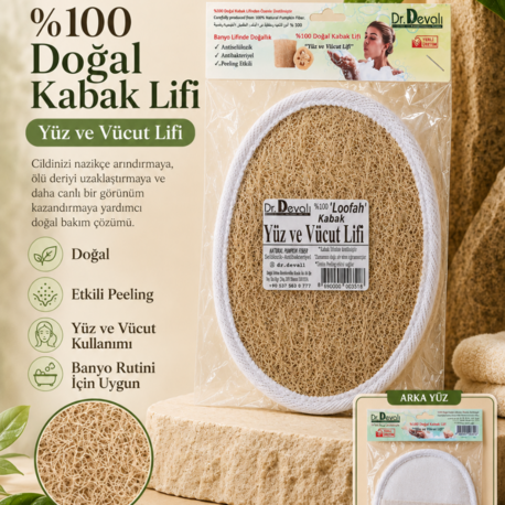 Dr.Devalı Yüz ve Vücut İçin Oval Kabak Lifi (Loofah)