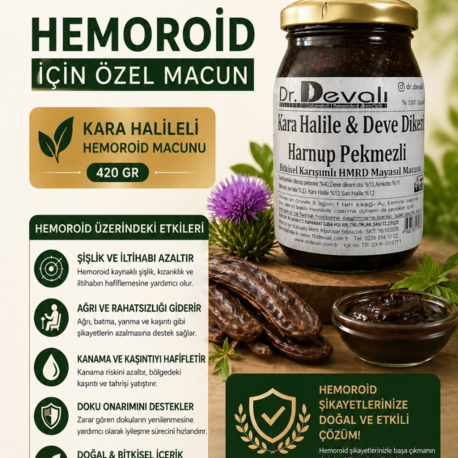 Dr.Devalı Hemoroid Basur Rahatsızlığına Kara Halileli Bitkisel Macunu 420 Gr