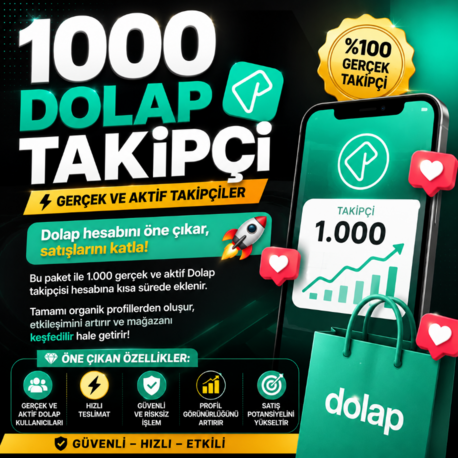 1000 DOLAP TAKİPÇİ ⚡ Gerçek ve Aktif Takipçiler