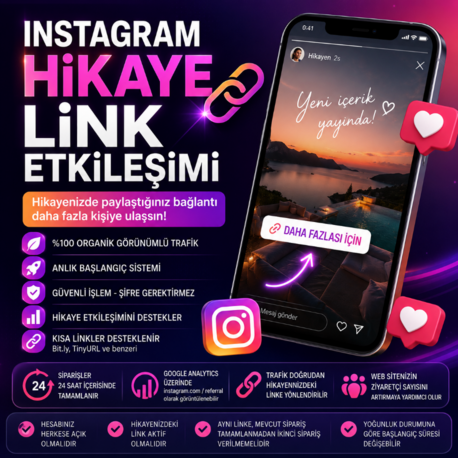 Instagram Hikaye Link Tıklama Hizmeti | Organik Trafik | Anlık Başlangıç