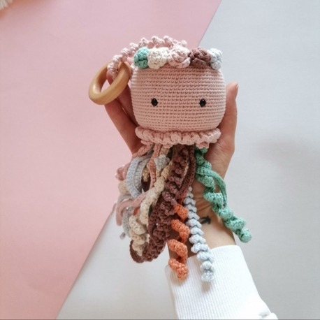 Amigurumi Denizanası Jill Oyuncak (Müzik Kutusuz)