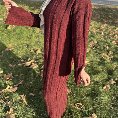 Bordo triko elbise 