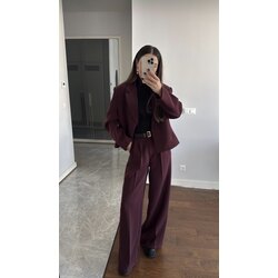 Bordo blazer takım 