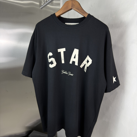 Golden Goose Orjinal Etiketli T-Shirt Siyah (Ense Detay)