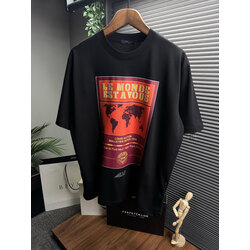LV Orjinal Etiketli T-Shirt Siyah (Sırt Detay)