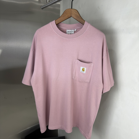 Carhartt Oversize Yıkamalı T-Shirt Pembe (Orjinal)