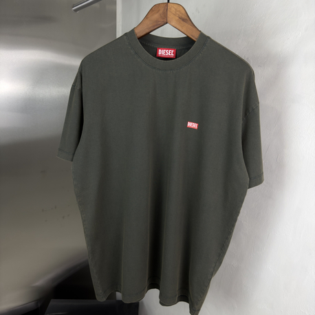 DSL Orjinal Etiketli T-Shirt Koyu Haki (Yıkamalı)