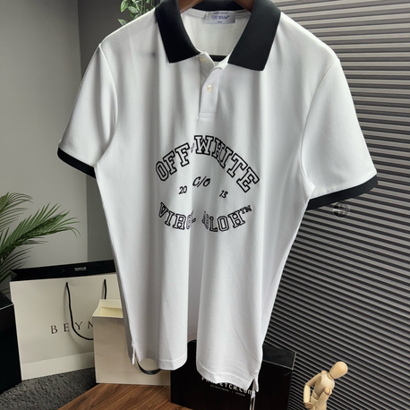 Off White Orjinal Etiketli Polo Yaka Beyaz