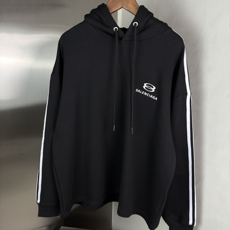 Balenciaga Orjinal Etiketli Kapüşonlu Sweatshirt Siyah