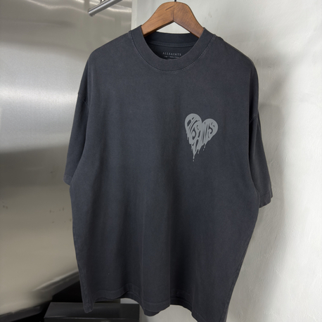 Allsaints Oversize T-Shirt Antrasit Yıkamalı (Orjinal)