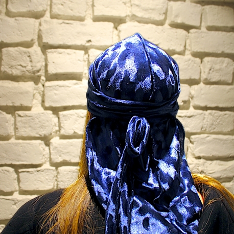 Mavi Kadife Durag 