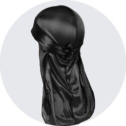 Black/Siyah saten Silky Durag