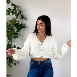 Ekru Triko Hırka 